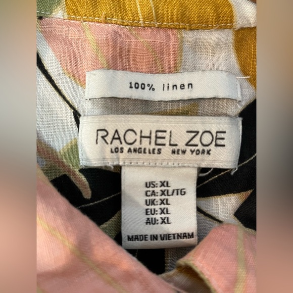 Rachel Zoe Womens Boxy Floral Button-Up Shirt Boho Multicolor Size XL - Picture 8 of 9